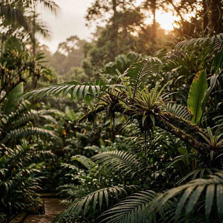 Ferns in the botanical garden of Borneo.