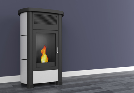 Pellet stove heating 3Dの写真素材