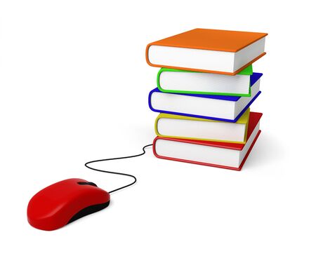 mouse book education e-book e-learning shopping reading 3Dの写真素材