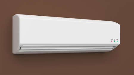 wall temperature air conditioner cold cool cooler hot 3D illustrationの写真素材