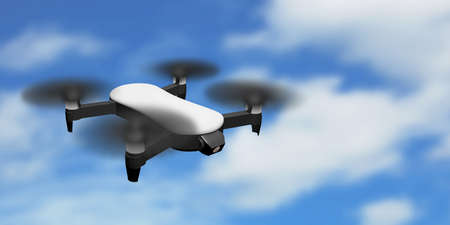 quadrocopter flight uav 3D droneの写真素材