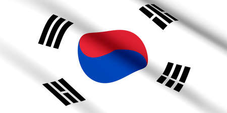 flag of South Korea 3Dの写真素材