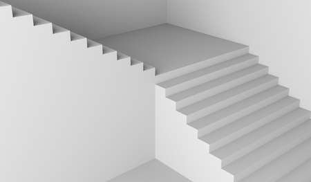 staircase white stair stairway architecture minimalism 3Dの写真素材