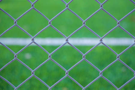 net on green grass の写真素材
