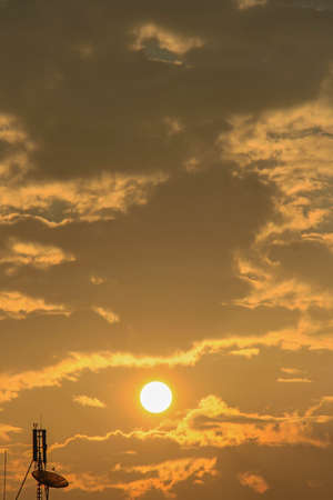 Sunlight Satellite at morningの写真素材