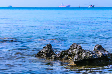 Rock Tumpung beach at koh sichang , thailand の写真素材