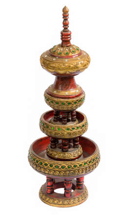 Isolation container wood carving art in thailandの写真素材