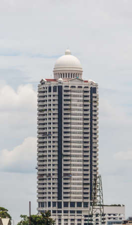 A highrise modern office building.
