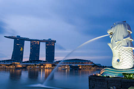 Cityscape of Singapore business districtのeditorial素材
