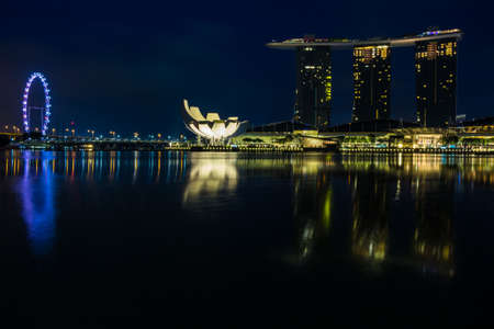 Cityscape of Singapore business districtのeditorial素材