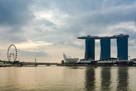 Cityscape of Singapore business districtのeditorial素材