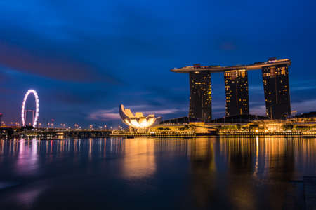 Cityscape of Singapore business districtのeditorial素材