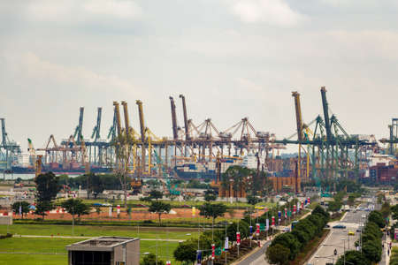View of the Port of Singaporeのeditorial素材