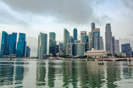 Cityscape of Singapore business districtのeditorial素材