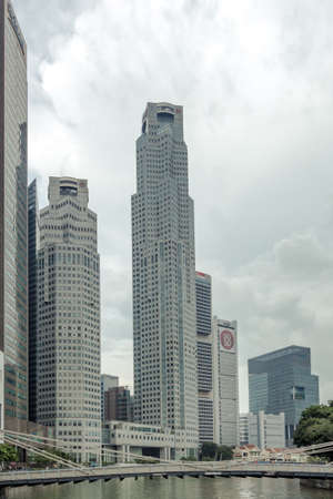 Cityscape of Singapore business districtのeditorial素材