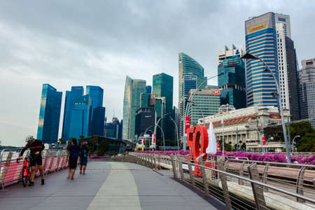 Cityscape of Singapore business districtのeditorial素材
