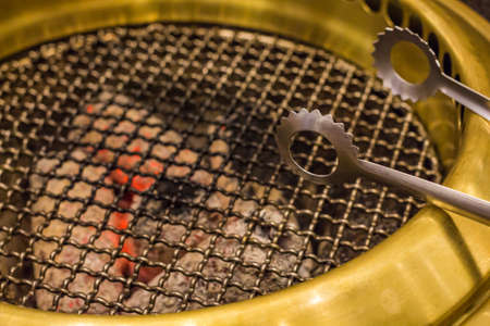 Hot Empty Barbecue Charcoal Grillの写真素材