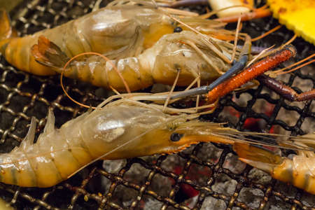 shrimp Barbecue Grill cooking seafoodの写真素材