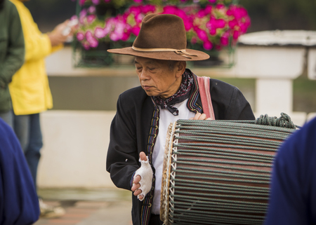 Man drumming in Chiang Mai flower festival