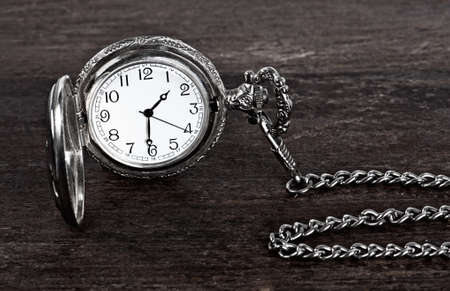 Old watch and chainの写真素材
