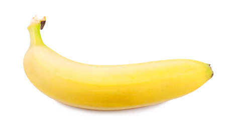 One banana on white backgroundの写真素材