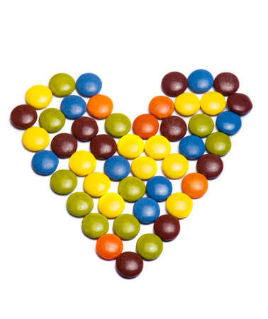 Heart from sweets isolated on a white background