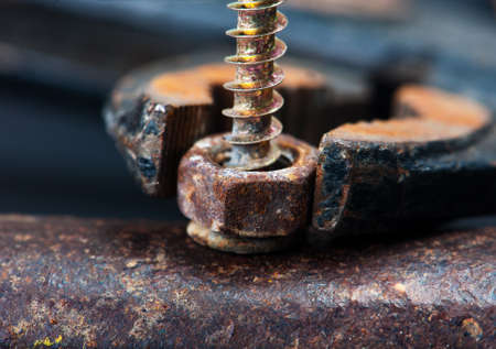 Rusty screw and boltの写真素材