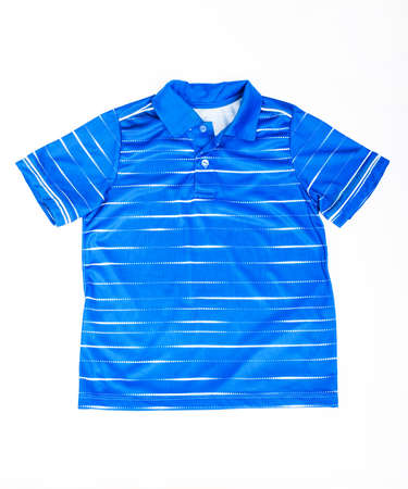 T-shirt polo blue  isolated on white background.の写真素材