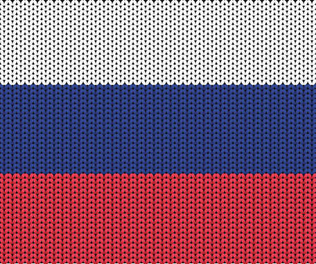 Knitted texture of the Russian flag. Vectorのイラスト素材