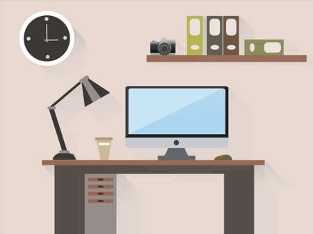 Office interior in the roomのイラスト素材