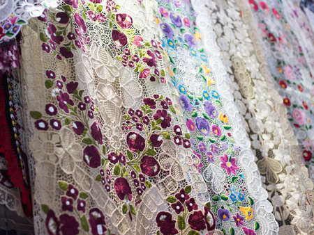 Multicolored lace tablecloths