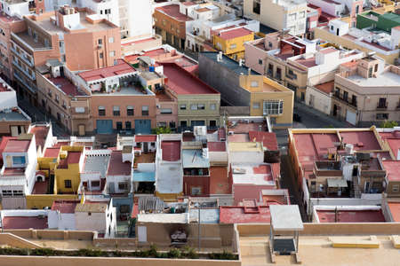 Roofs and terraces of the small town of spain poor neighborhoodの写真素材