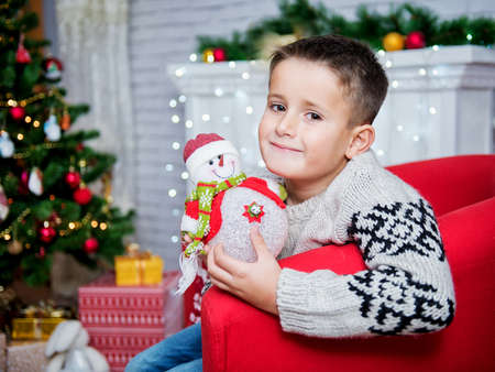 Cute boy on New Years dayの写真素材