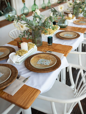 Beautiful table setting with floral decor