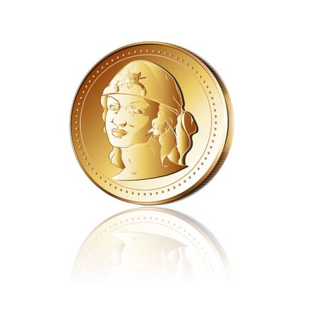 Gold coin with a pirate face. 10 EPSのイラスト素材