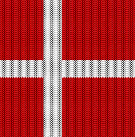 Knitted flag of Denmark. Background vector illustrationのイラスト素材