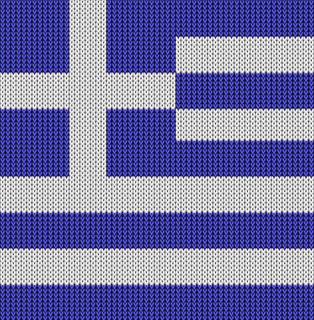 Knitted flag of Greece. Background vector illustration EPS 10のイラスト素材