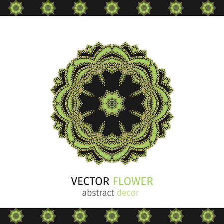 Oriental lacy ornament on white background. Abstract floral pattern. Illustration for beauty banners, flyers or cards. Vector desigのイラスト素材