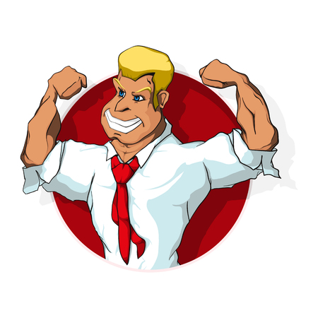 Portrait of successful business man. Avatar of strong businessman. Vector illustration.のイラスト素材