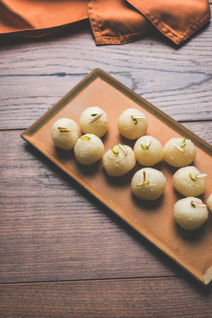 Stock Photo of Rasgulla or sponge Ras Gulla, It is made from ball shaped dumplings of chhena and...