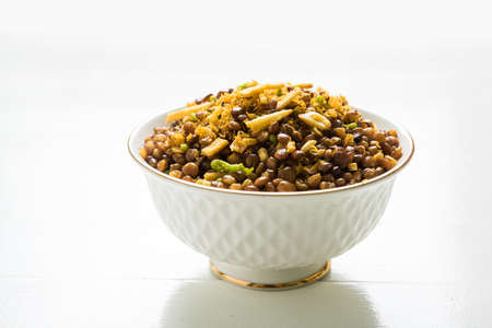stock photo of Dalmot or Dalmoth Namkeen or Masoor Dal Namkeen orDry Snacks or chivda or chiwada Famous North Indian Snackの写真素材