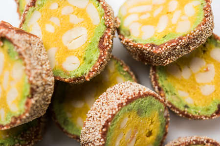 stock photo of Anjeer burfi or Indian sweet made using fig, selective focus