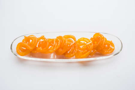 Stock photo of Jalebi or Jilbi or imarati, indian sweet food fried in pure ghee, selective focusの写真素材