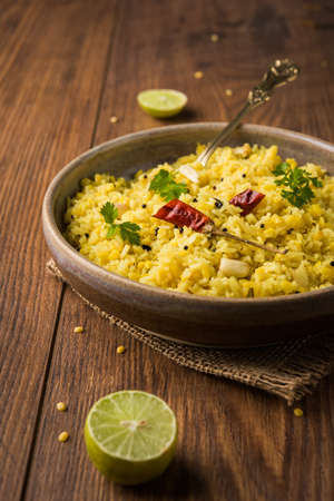moong dal khichdi, Indian national Dish or food, selective focusの写真素材