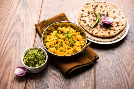 Pithla Bhakar or spicy besan curry or zunka is a popular food recipe made up of Gram flour and jowar...