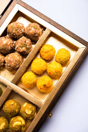 Dates oatmeal balls / No cook energy bites / saffron, pistachio, gum, cashew and other dry fruit laddu including dink or dinkache ladoo or edible gum laduの写真素材