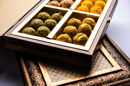 dry fruit laddu or energy dates ballsの写真素材