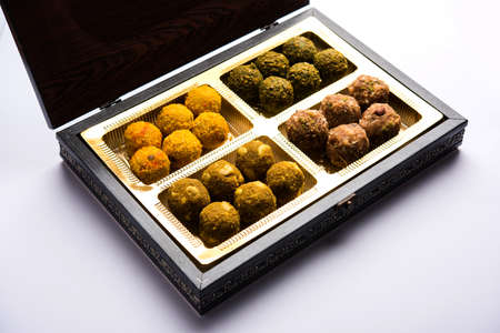 dry fruit laddu or energy dates ballsの写真素材