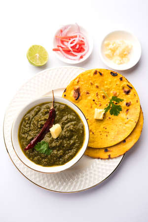 Sarson Ka Saag Makki Ki Roti popular north indian main course menu usually prepared in winter season