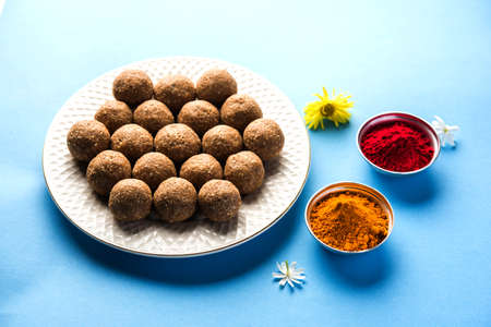 Tilgul or Til Gul with haldi Kumkum for makar sankranti festival